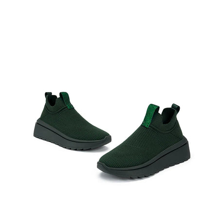 Slip-On Knit Wedge Sneakers - Evergreen