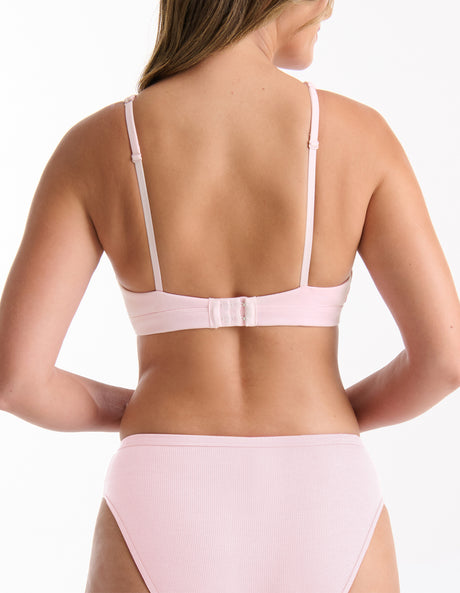 Ambra Refined Rib Plunge Bra - Shell