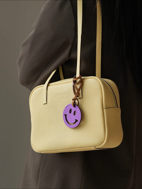 Premium Pebbled Calfskin Bowling Bag - Yellow
