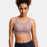 Plus Size High Support Full Coverage Padded Wireless Bra - Mocha