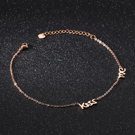 Bullion Gold Kiss Me Anklet