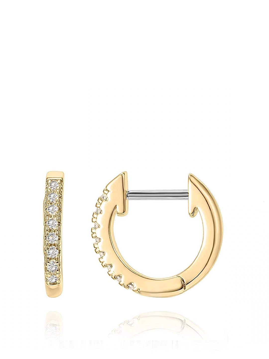 Liv Oliver 18K Gold Mini Hoop Sparkle Earrings