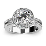 Krystal Couture Bloom Halo Ring in White Gold Embellished with SWAROVSKI Crystals