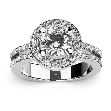 Krystal Couture Bloom Halo Ring in White Gold Embellished with SWAROVSKI Crystals