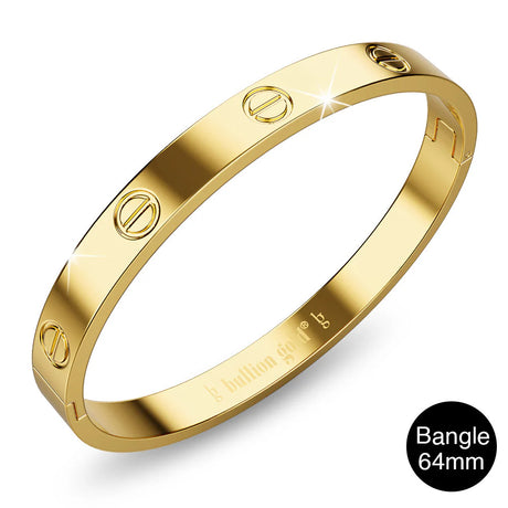 Bullion Gold Carmello Stainless Steel Bangle in Gold - 64mm