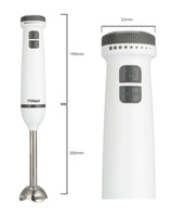 TODO Stick Mixer Set Food Chopper Electric Blender Whisk Handheld Beaker Jar Bowl - White