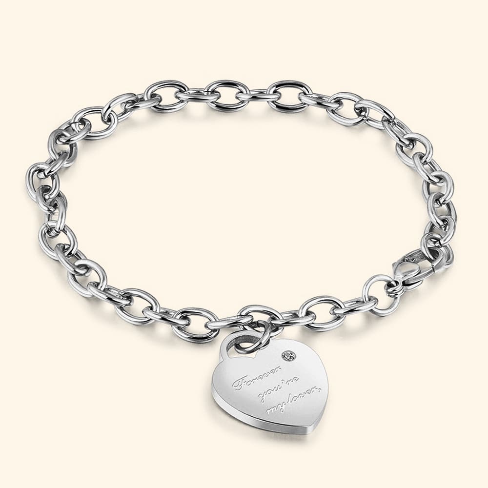 Bullion Gold Forever You'Re My Lover Bracelet White Gold