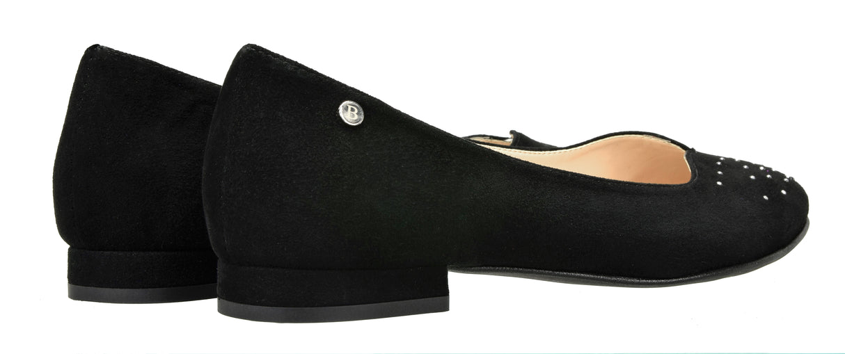 Bosccolo Womens Ballerina - Black Suede