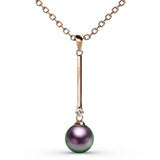 Krystal Couture Magnificent Pearl Drop Necklace Embellished with Swarovski Crystal Iridescent Purple Pearls