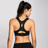 High Impact Lightly Padded Wireless Active Bra - Black