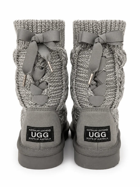 Australian Leather Ugg Knitted Nicole Grey - AU5