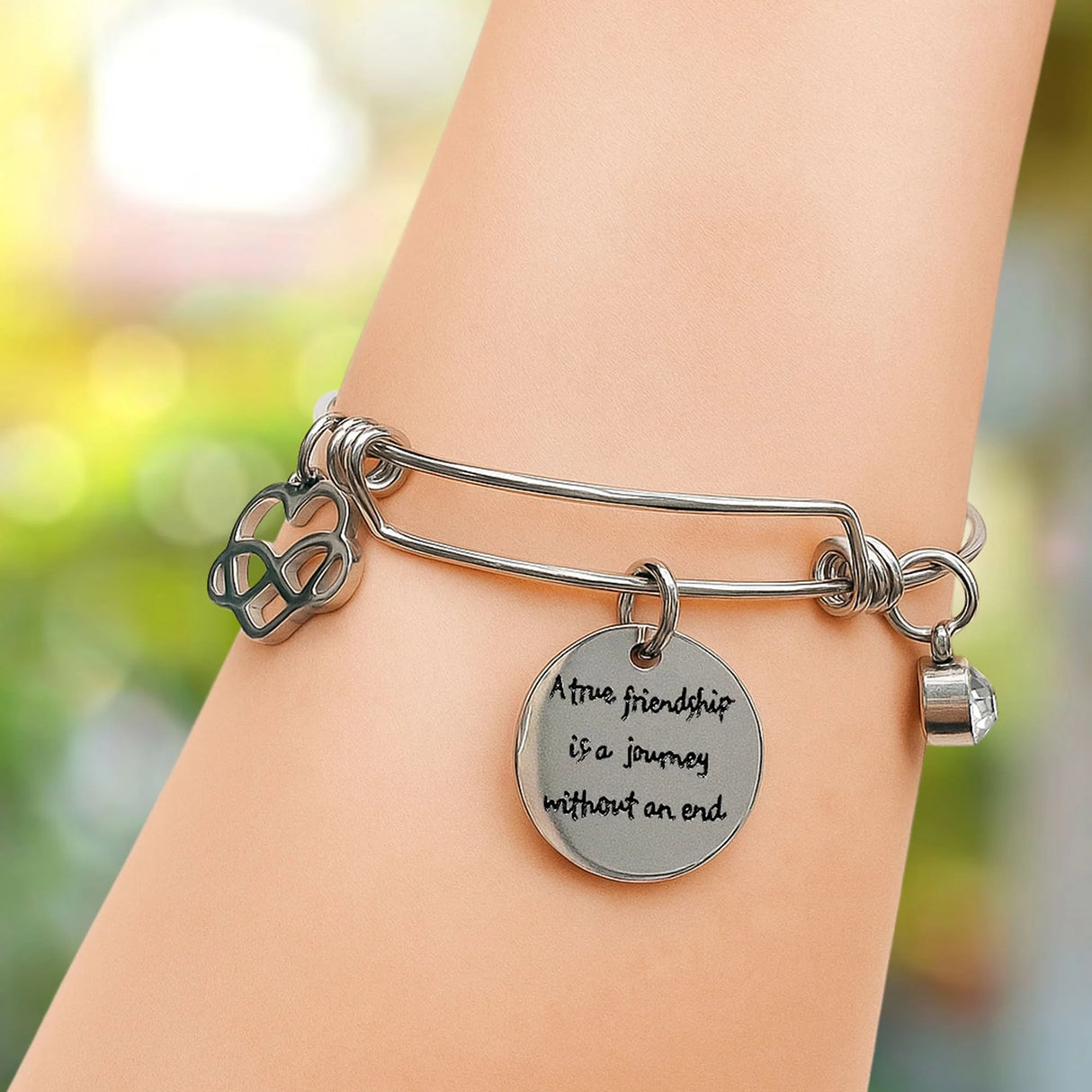Bullion Gold A True Friendship Inscriptions Adjustable Bracelet