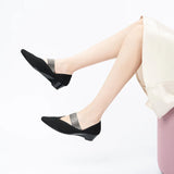 Princess Crystal Strap Mary Jane Wedges - Black