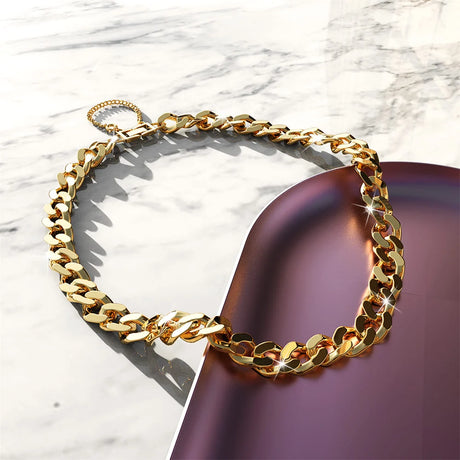 Boxed Cuban Bold Chain Necklace and Bracelet Set