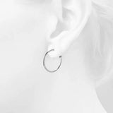Bullion Gold Semi Flattened Hoop Earrings 30mm