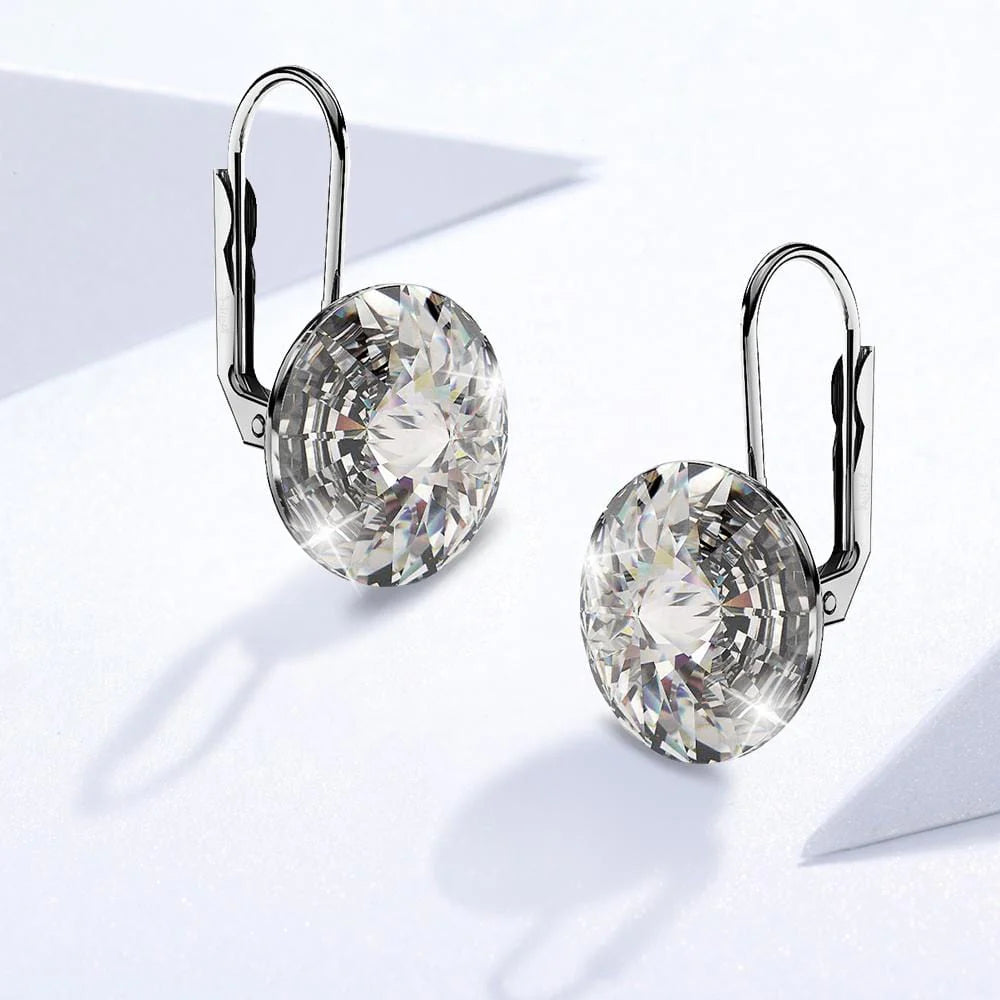 Krystal Couture Diana White Gold Crystal Drop Earrings