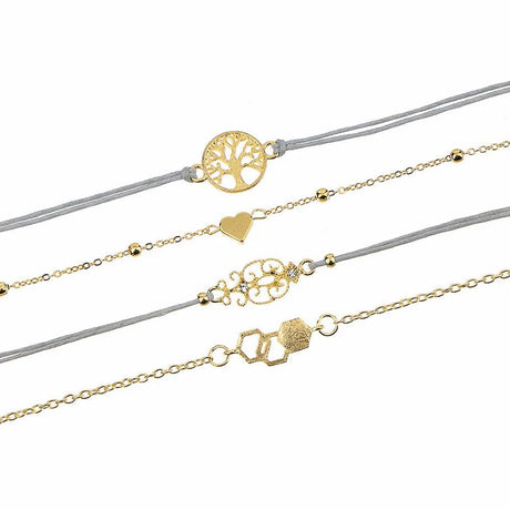 Bohemian 5-Piece Charm Bead Bracelet Set