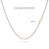 Bullion Gold Bold Alphabet Letter Initial Charm Necklace in Rose Gold Tone