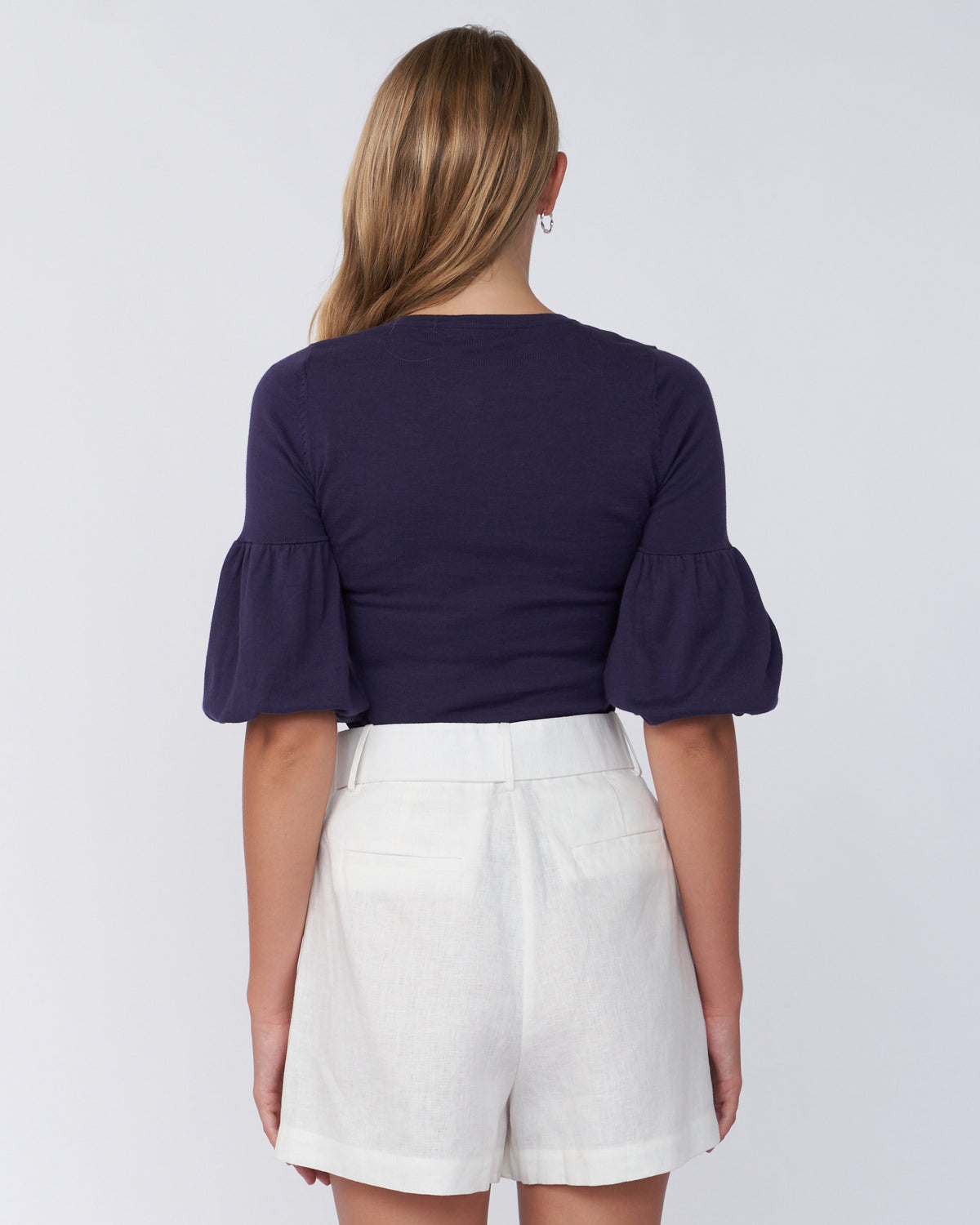 Amelius Frances Three Quarter Puff Sleeve Knit - Purple