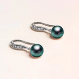 Krystal Couture Chivalry Pearl Drop Earrings Embellished with Swarovski Crystals Iridescent Tahitian Look Pearls