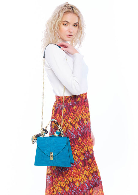 Bosccolo Handbag - Blue  Croco