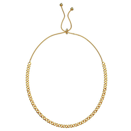 Bullion Gold Medusa Weave Link Gold Chain Slider Necklace