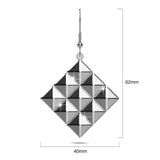 Bullion Gold Fascination Geometric Style Diamond Shape Metallic Earrings White Gold