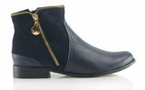 Bosccolo Womens Boots With Zipper - Navy Blue/Suede