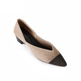 Princess Crystal Pointed Toe Wedge Pumps - Apricot