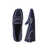 Comfortable Slip On Square Toe Loafers - Navy