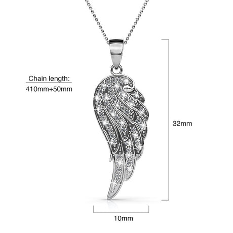 Krystal Couture Fly High with Wing Pendant Necklace in White Gold Embellished with Crystals from SWAROVSKI