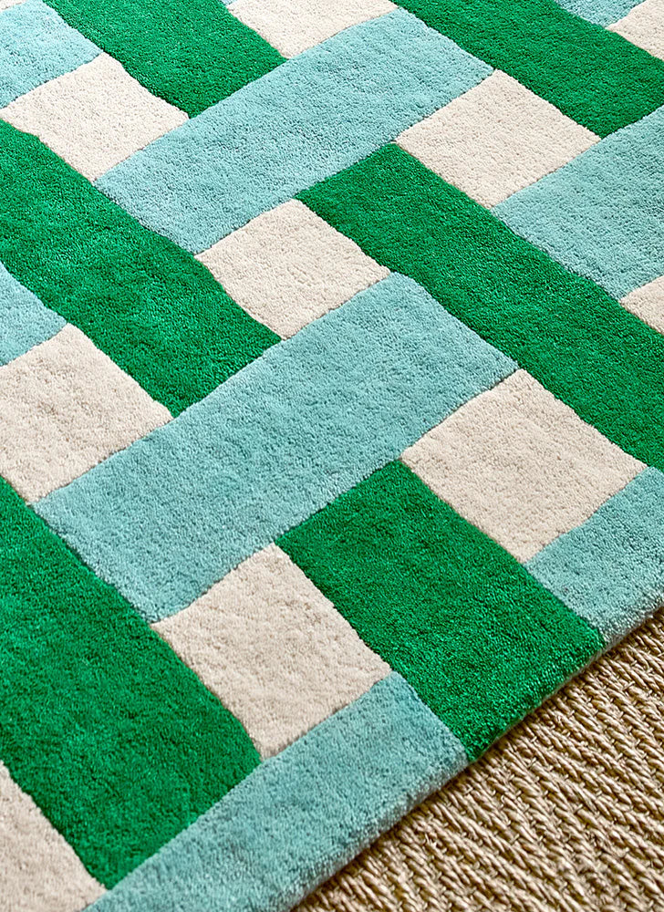 Sophie Robinson x Harlequin Basket Weave Emerald/Aquamarine 144107 Rug