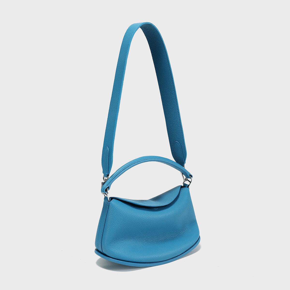 TOGO Leather Slouchy Pillow Bag - Blue