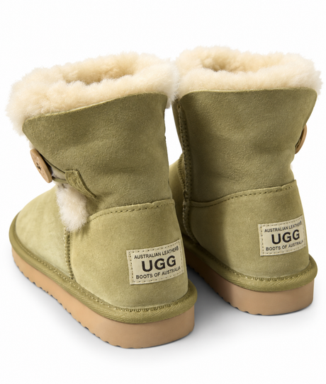 Australian Leather Ugg Classic 1Button Short - Olive - AU4