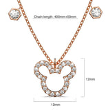 Boxed Rose Gold Mickey Bracelet and Necklace Set Embellished with SWAROVSKI® Crystals