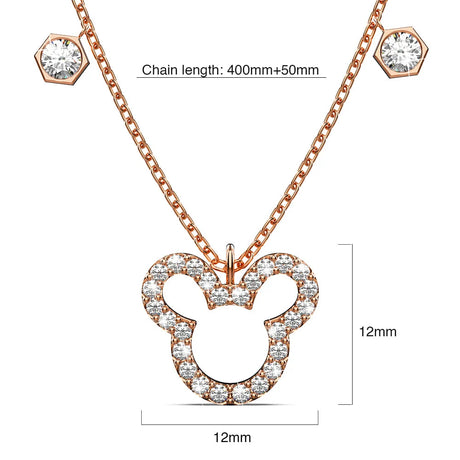 Boxed Rose Gold Mickey Bracelet and Necklace Set Embellished with SWAROVSKI® Crystals