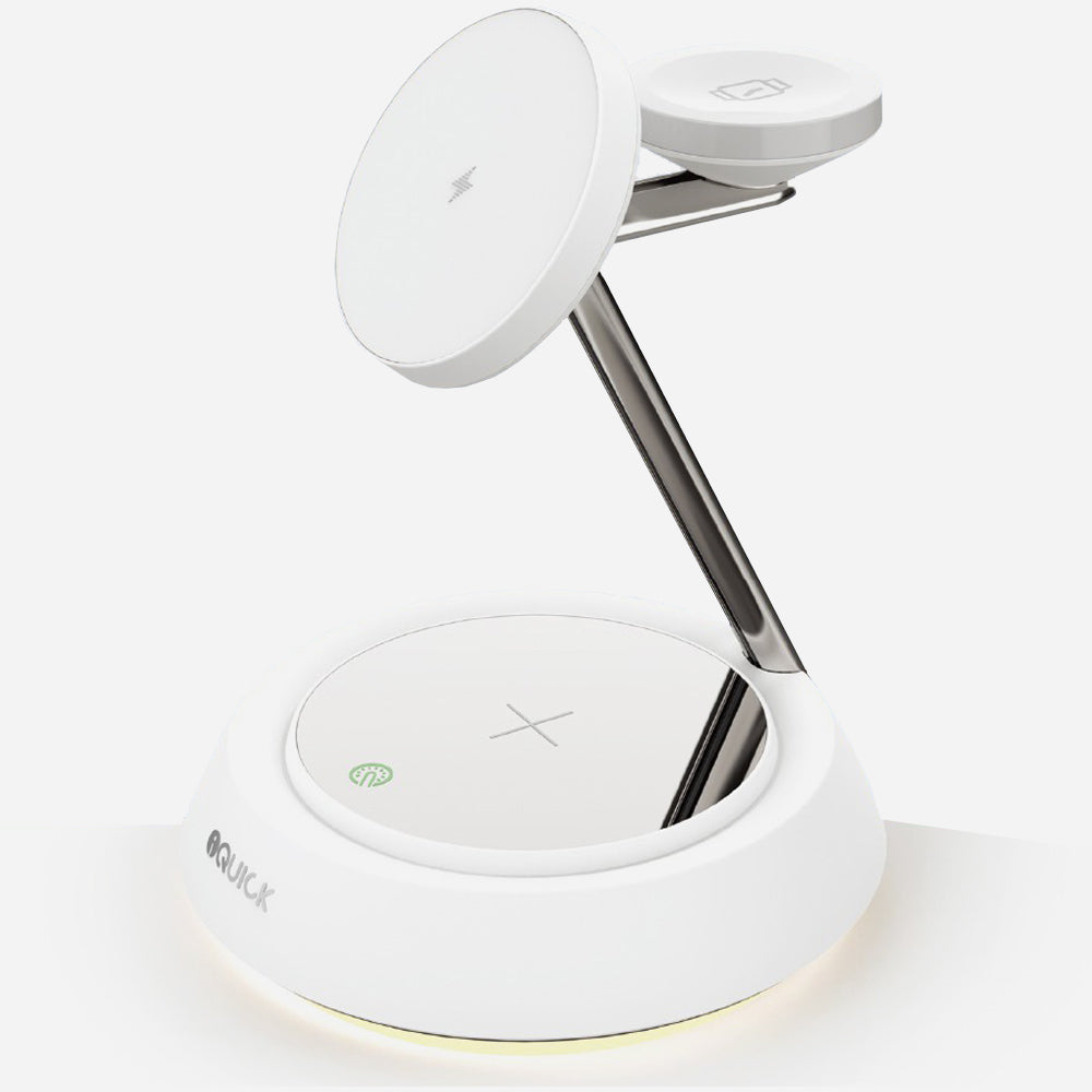 iQuick Twig 2 Multi Functions Wireless Charger with LED Ambient Light - White