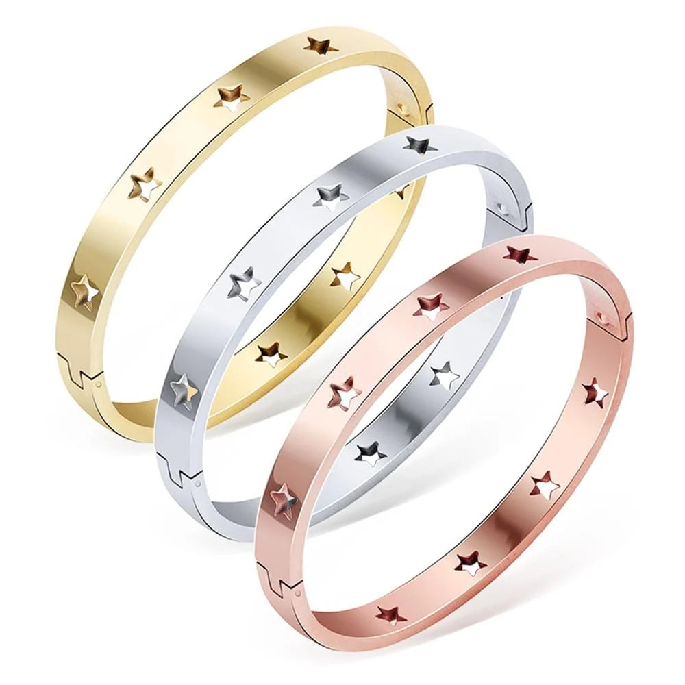 Bullion Gold Bellatrix Star Rose Gold Layered Bangle