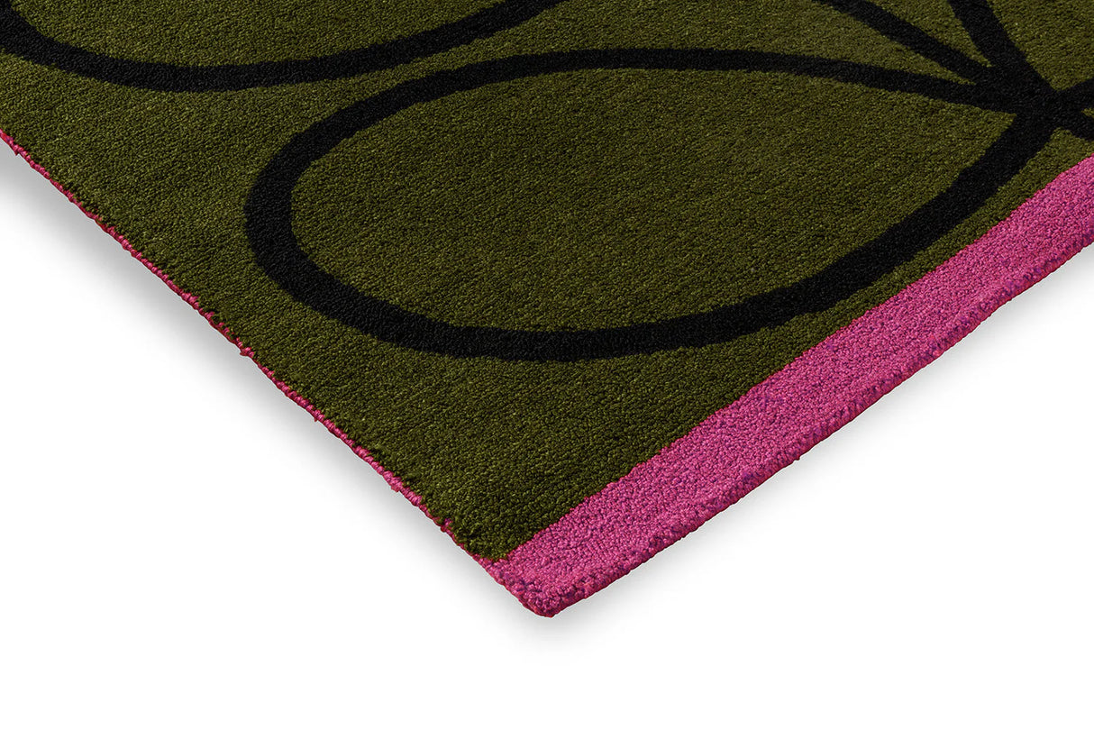 Orla Kiely Linear Stem Olive 464407 Outdoor Rug
