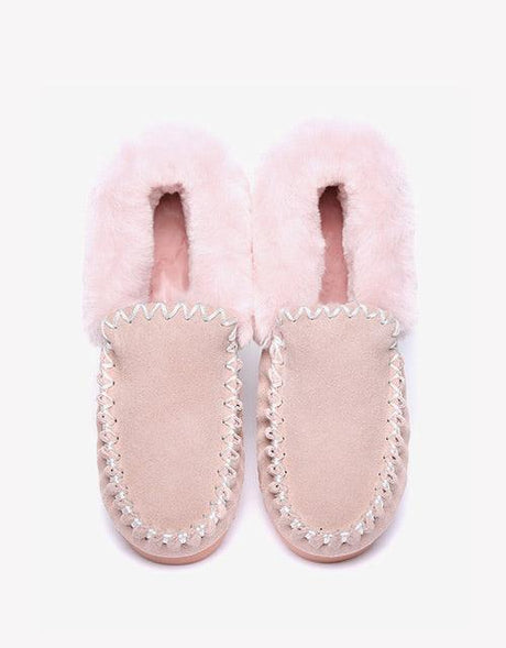 Popo Cow Suede Moccasin in Pink