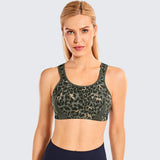 Quick Dry High Impact Padded Wireless Sports Bra - Olive