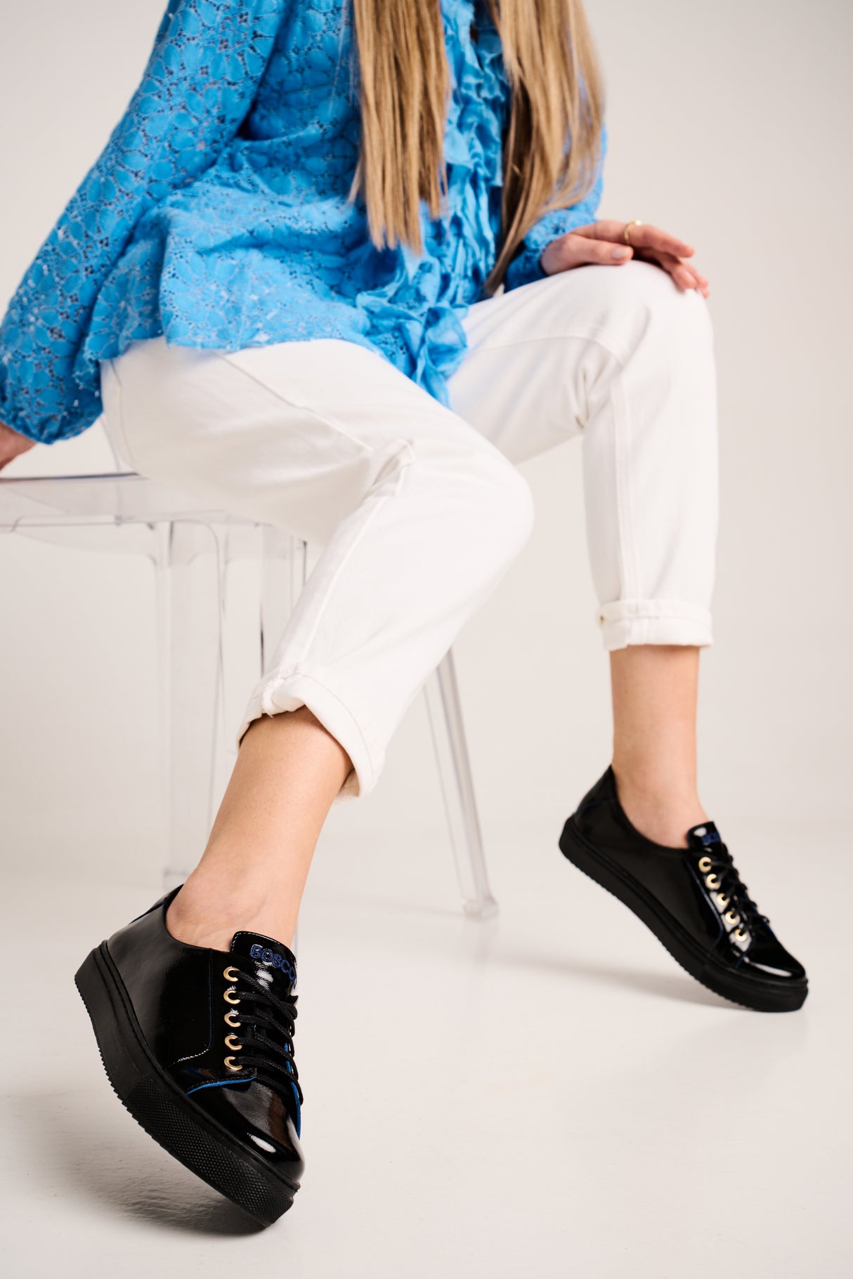 Bosccolo Womens Sneakers - Black+Blue