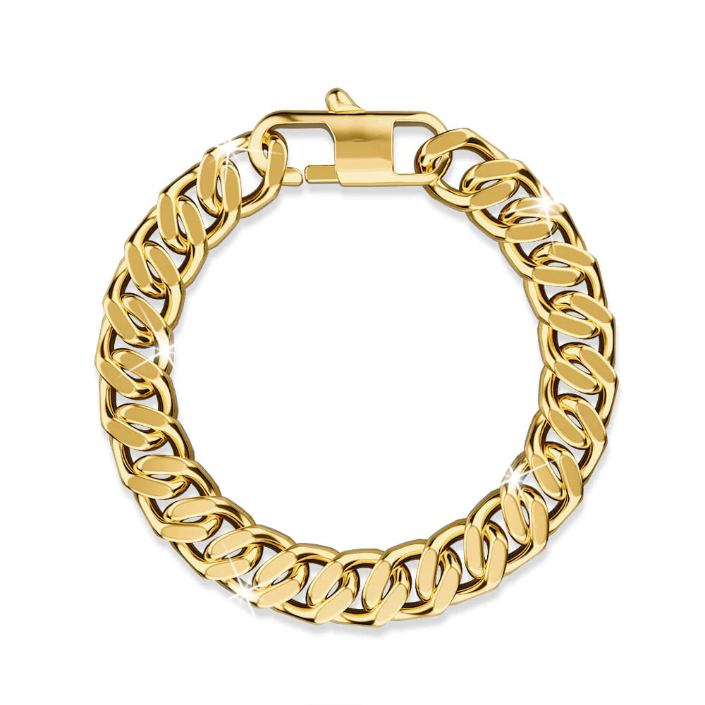 Boxed Cuban Bold Chain Necklace and Bracelet Set