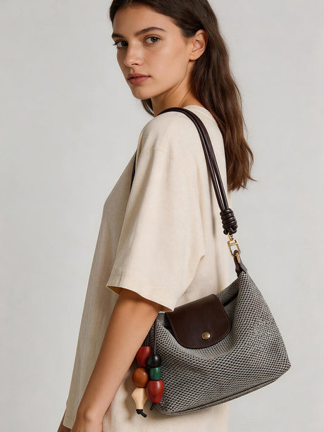 Woven Textile Shoulder Bag - Sage