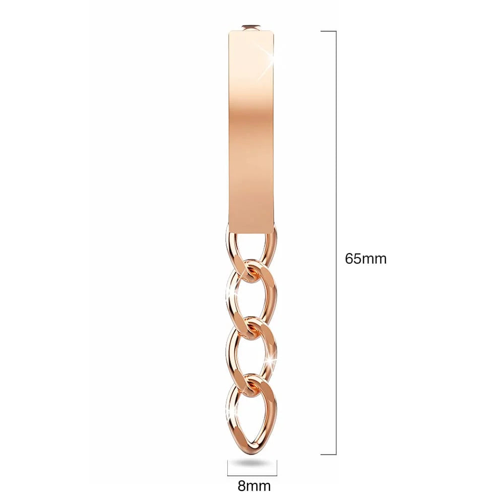 Bullion Gold Royal Chain Stud Earrings in Rose Gold