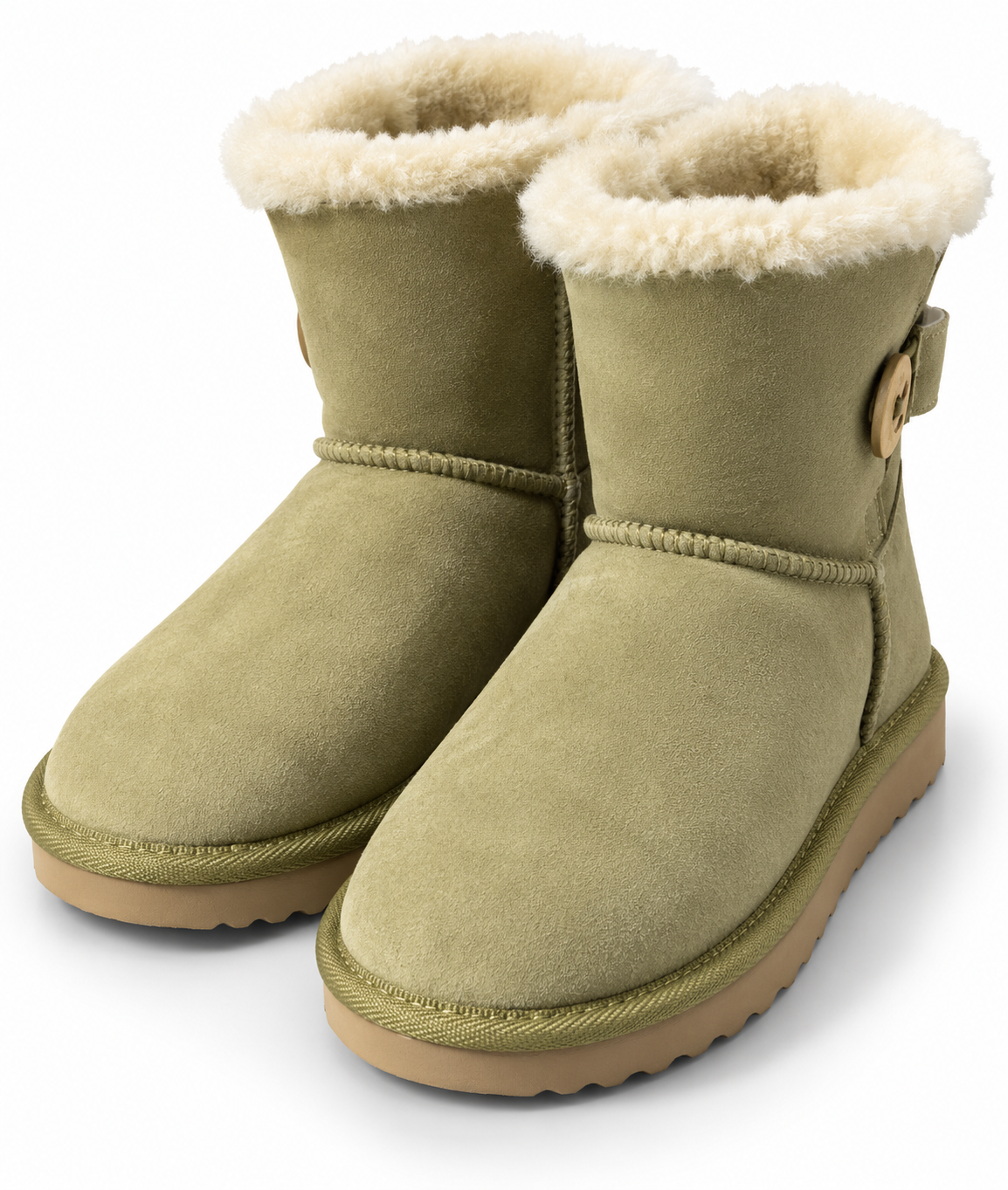 Australian Leather Ugg Classic 1Button Short - Olive - AU7