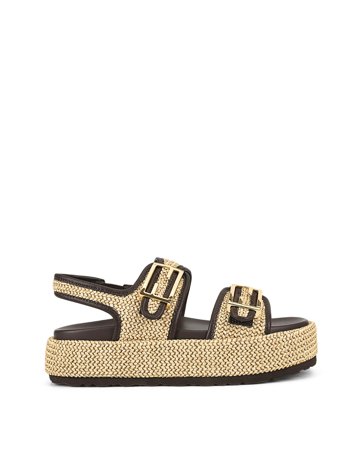 Siren Flatform Sandals - Natural Weave/Chocolate Brown