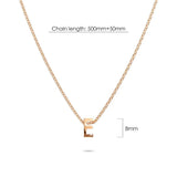 Bullion Gold Initials Brick Alphabet Letter Necklace Rose Gold Layered Steel Jewellery