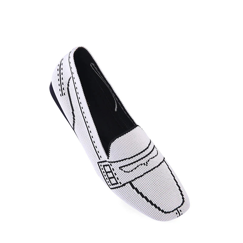 Comfortable Slip On Square Toe Loafers - White