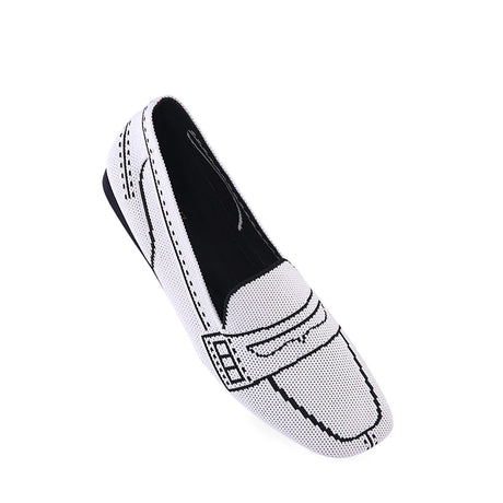 Comfortable Slip On Square Toe Loafers - White